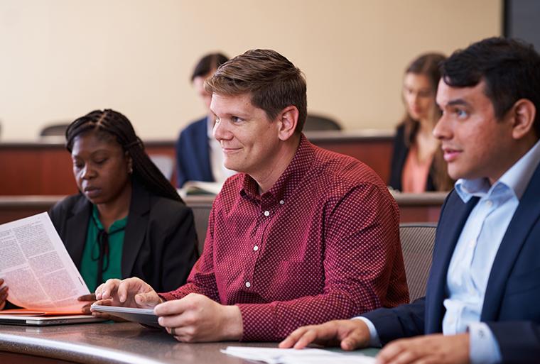 Business students in class